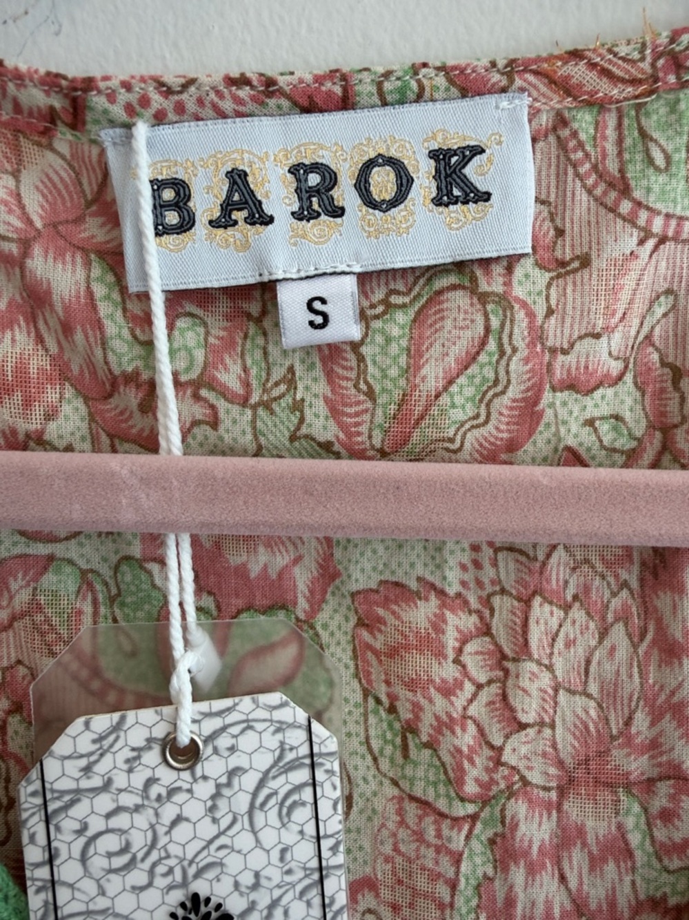 Barok Paris Floral Midi Dress Lace‎ Metallic Ruffle Size Small NWT Boho - Picture 5 of 10